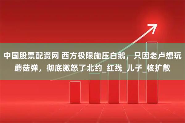 中国股票配资网 西方极限施压白鹅,只因老卢想玩蘑菇弹,彻底激怒了北约_红线_儿子_核扩散
